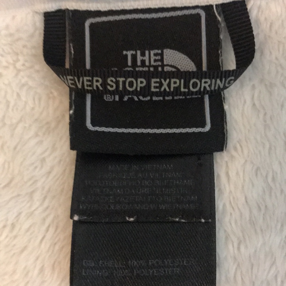 The North Face Fleece Jacket Zipper Pockets Full Zip Cream Color Size Small - Picture 12 of 13